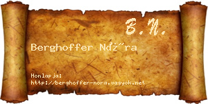 Berghoffer Nóra névjegykártya
