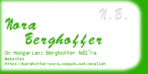 nora berghoffer business card